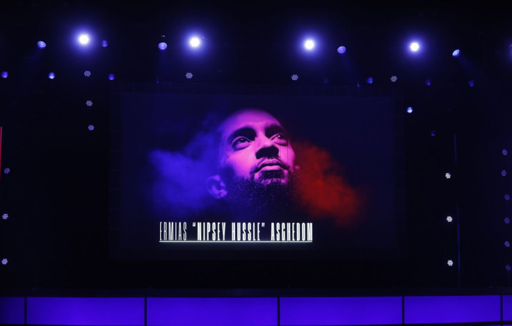  2019 BET Awards - Show - Los Angeles, California, U.S., June 23, 2019 - Nipsey Hussle's image is shown on a large screen. 