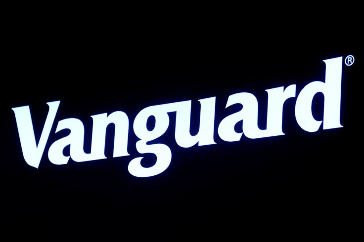 The logo for Vanguard is displayed on a screen on the floor of the New York Stock Exchange (NYSE) in New York City, U.S., June 1, 2022.  