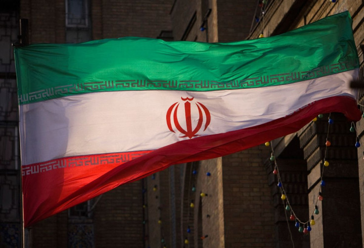 Iranian flag is pictured in front of Iran's Foreign Ministry building in Tehran November 23, 2009. 