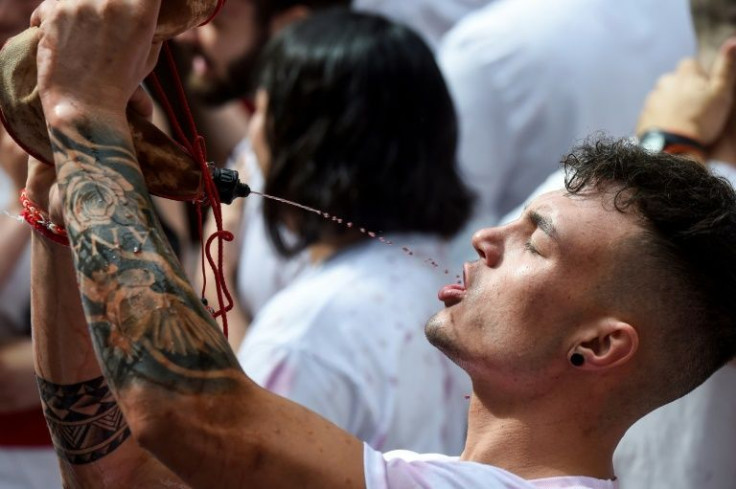 Wine, wine and more wine: the San Fermin festival is marked by round-the-clock drinking