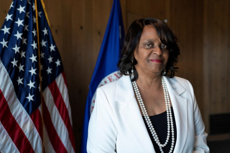 President and chair of the ExportâImport Bank of the United States Reta Jo Lewis poses for a portrait in her office at the ExportâImport Bank building in Washington, D.C., U.S., July 6, 2022. 