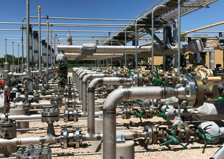 Equipment used to process carbon dioxide, crude oil and water is seen at an Occidental Petroleum Corp enhanced oil recovery project in Hobbs, New Mexico, U.S. on May 3, 2017.    