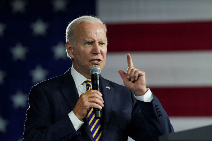 U.S. President Joe Biden gestures as he speaks, during his visit to Cleveland, Ohio, U.S., July 6, 2022. 