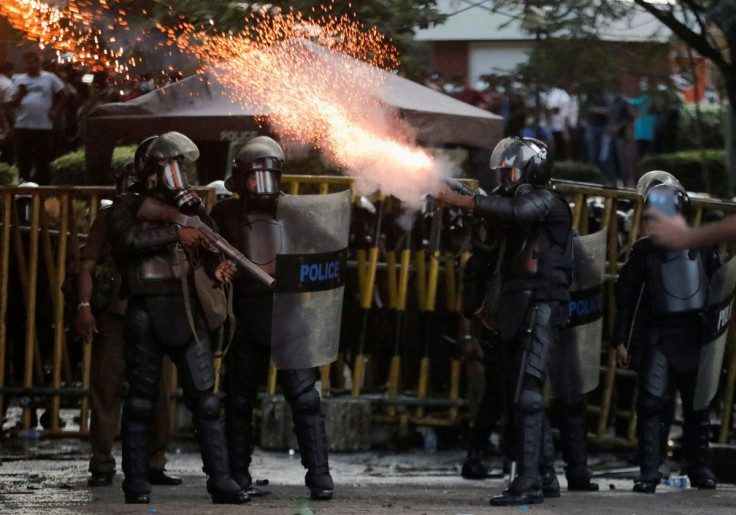 Police use tear gas and water cannons to disperse demonstrators near President's residence during a protest demanding the resignation of President Gotabaya Rajapaksa, amid the country's economic crisis, in Colombo, Sri Lanka, July 8, 2022. 
