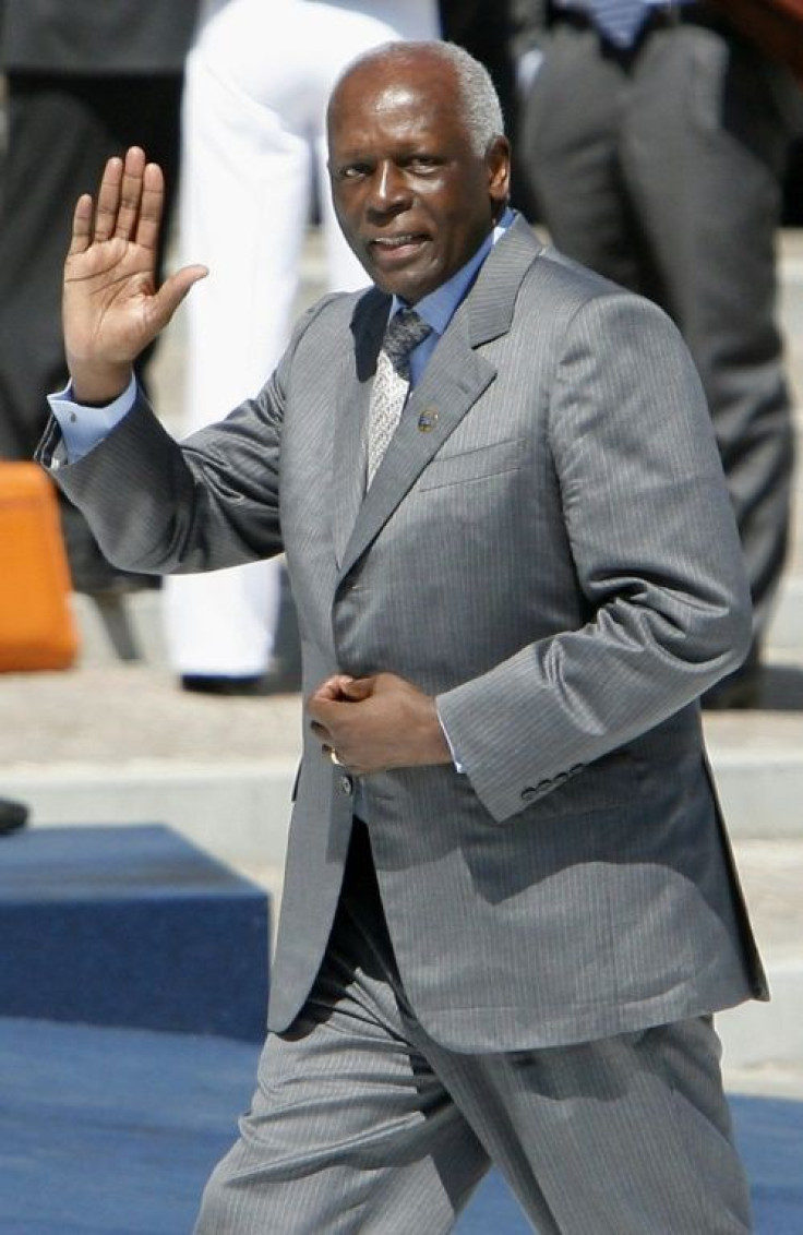 Angola's dos Santos attends a G8 summit in Italy in July 2009