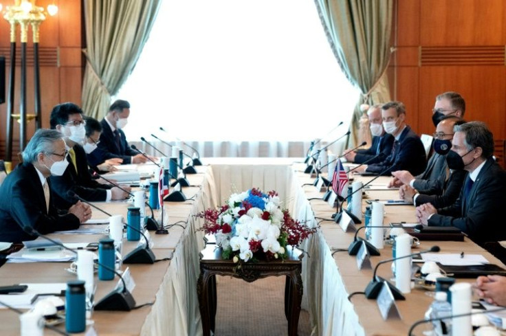 Blinken began a day with Thailand's top brass with talks with Foreign Minister Don Pramudwinai