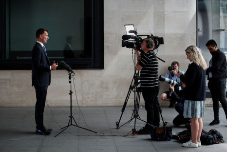 Jeremy Hunt, Conservative party leadership candidate attends an interview, in London, Britain, July 10, 2022.  