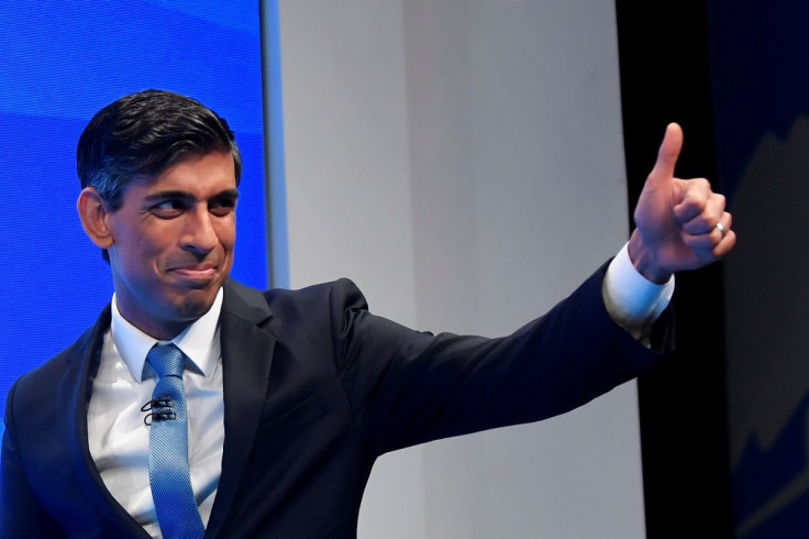 Britain's Chancellor of the Exchequer Rishi Sunak gestures before delivering a speech during the annual Conservative Party Conference, in Manchester, Britain, October 4, 2021.