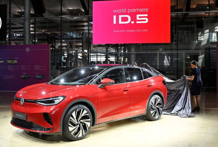 German carmaker Volkswagen unveils its electric ID.5, an E-SUV in Dresden, Germany, November 3, 2021. 