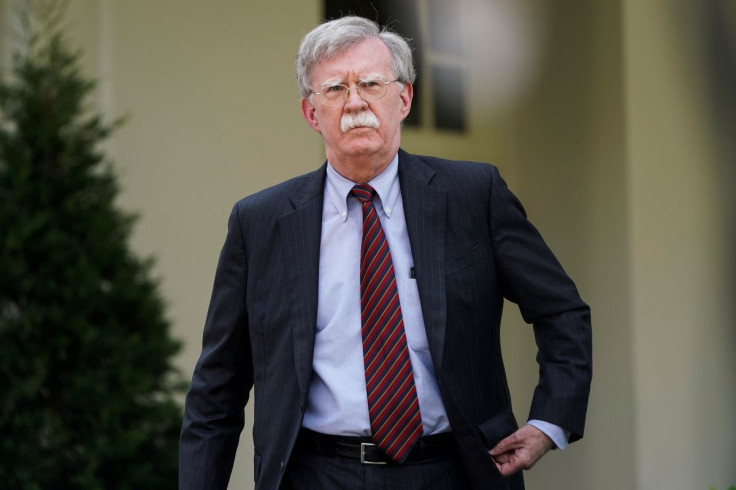 White House national security adviser John Bolton arrives to speak about the political unrest in Venezuela after violence broke out at anti-government protests near Caracas, outside the White House in Washington, U.S., April 30, 2019.