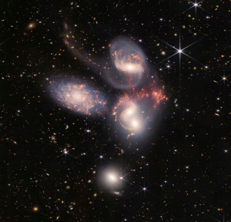 By studying Stephan's Quintet, "you learn how the galaxies collide and merge," said cosmologist John Mather, adding our own Milky Way was probably assembled out of 1,000 smaller galaxiesÂ