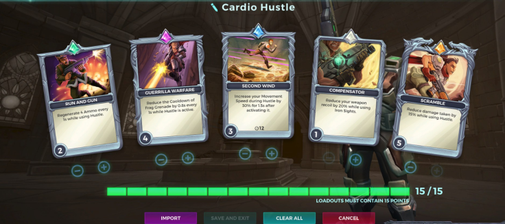 A card setup for Viktor's Hustle ability in Paladins