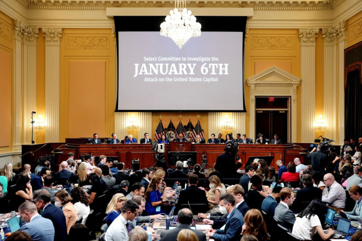 Committee Chairman Bennie Thompson (D-MS) and Vice Chair Liz Cheney (R-WY) sit next to other committee members as they lead the seventh public hearing by the House Select Committee to investigate the January 6th attack on the US Capitol, in Washington, DC