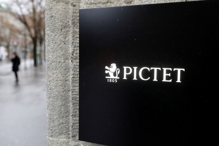 The logo of Swiss private bank Pictet is seen at a branch office in Zurich, Switzerland February 2, 2022.