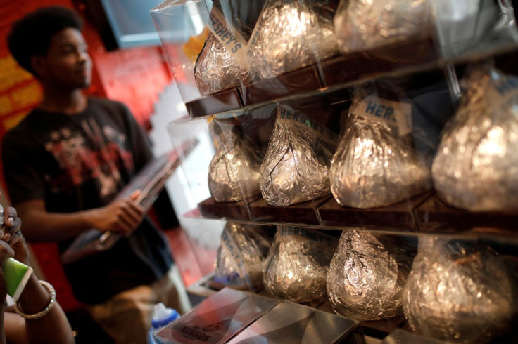 Giant Hershey's Kiss chocolates are seen on display in a shop in New York City, U.S., July 20, 2017.