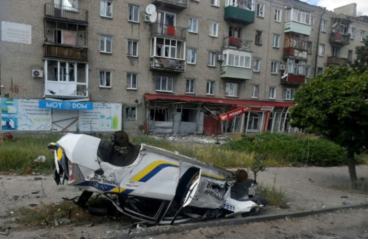 Destruction on the streets of Lysychansk in eastern Ukraine