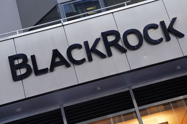 The BlackRock logo is pictured outside their headquarters in the Manhattan borough of New York City, New York, U.S., May 25, 2021.  