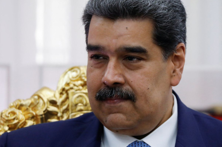Venezuela's President Nicolas Maduro looks on during a meeting with Alejandro Dominguez, president of the South American Football Confederation CONMEBOL, at the Miraflores Palace, in Caracas, Venezuela July 11, 2022.