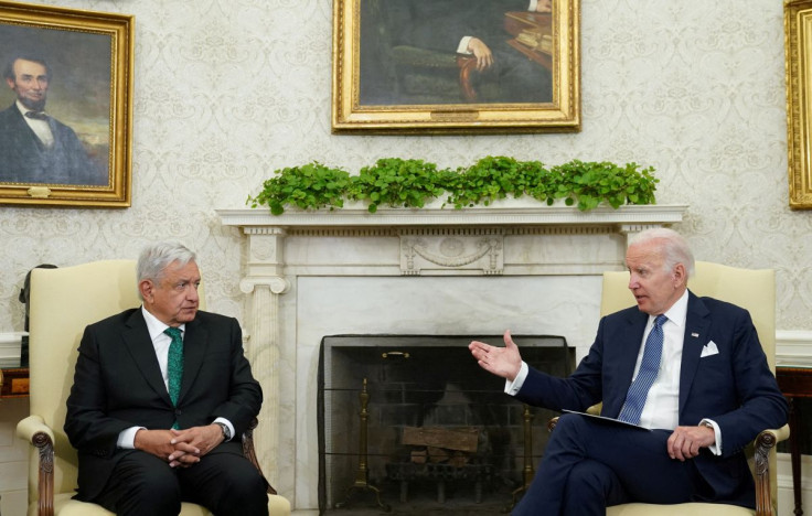 U.S. President Joe Biden meets with Mexican President Andres Manuel Lopez Obrador in the Oval Office of the White House in Washington, U.S., July 12, 2022. 