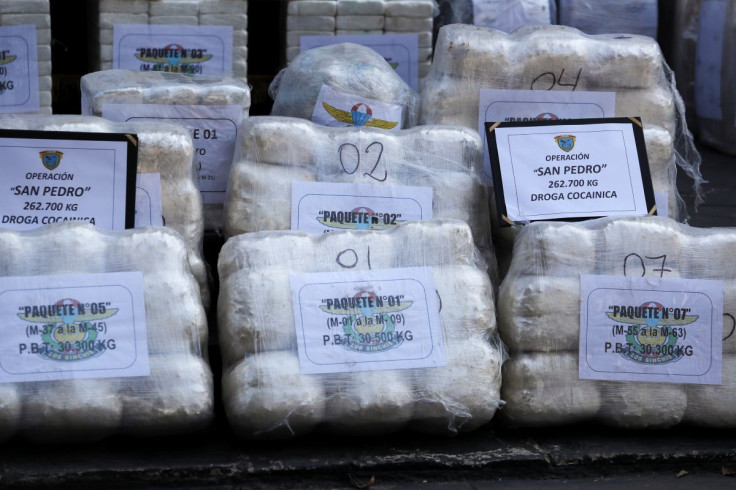 Drugs seized in operations carried out by Peru's National Police in different locations of the country are seen arranged to be presented to the media in Lima, Peru April 19, 2022.