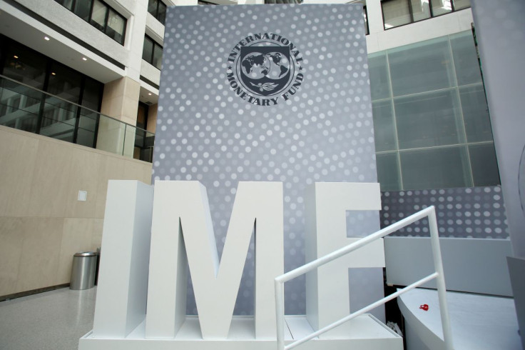 International Monetary Fund logo is seen inside the headquarters at the end of the IMF/World Bank annual meetings in Washington, U.S., October 9, 2016.