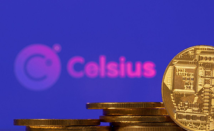Celsius logo and representation of cryptocurrencies are seen in this illustration taken, July 7, 2022. 