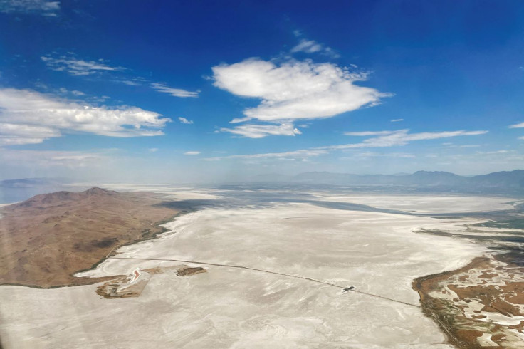 Dry land surrounds Antelope Island where there used to be water in the Great Salt Lake, in Salt Lake City, Utah, U.S., July 13, 2022. 