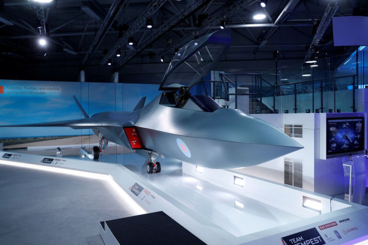 A model of a new jet fighter, called 'Tempest' at the Farnborough Airshow, in Farnborough, Britain July 16, 2018.  