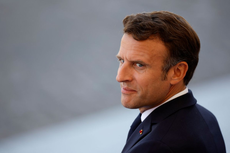 French President Emmanuel Macron attends the annual Bastille Day military parade, in Paris, France, July 14, 2022. 