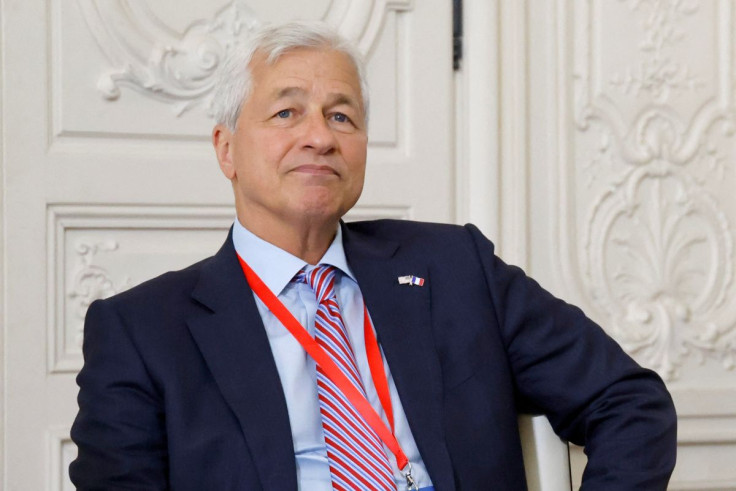 JP Morgan CEO Jamie Dimon looks on in a meeting with France's President Emmanuel Macron during the 5th edition of the "Choose France" Business Summit, at the Palace of Versailles, southwest of Paris, France, July 11, 2022. Ludovic Marin/Pool via REUTERS