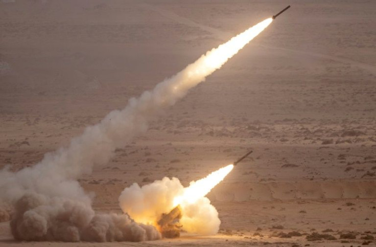 Rockets from a US M142 High Mobility Artillery Rocket System (HIMARS) fired during military exercises in Morocco.