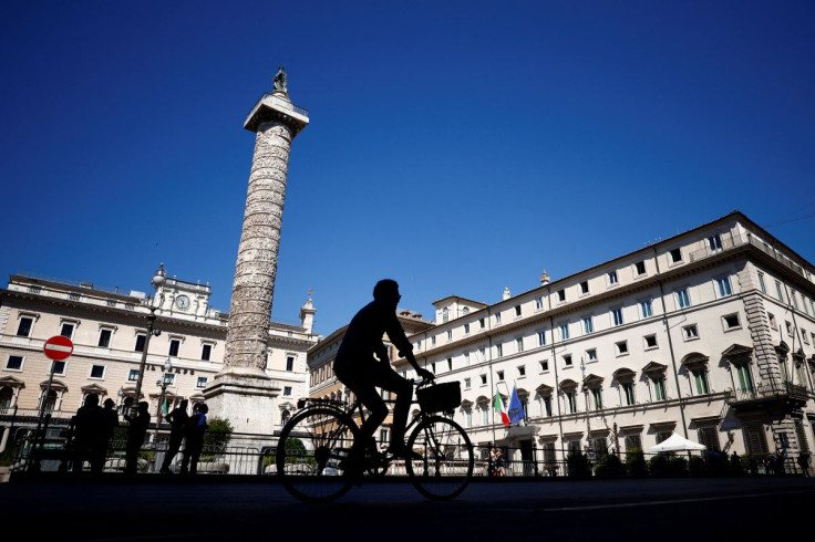 A view of the Prime Minister's office Chigi Palace the day after Italian Prime Minister Mario Draghi tendered his resignation to Italian President Sergio Mattarella, in Rome, Italy, July 15, 2022.