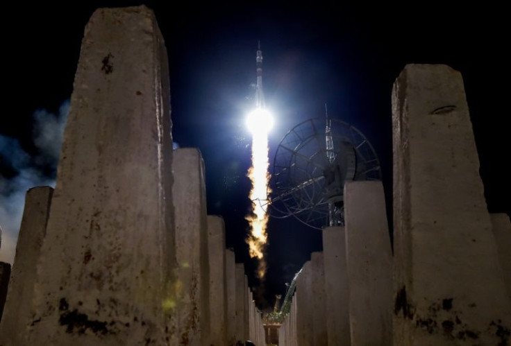 Russia's Soyuz MS-13 spacecraft carrying members of the International Space Station launches from Kazakhstan in July 2019