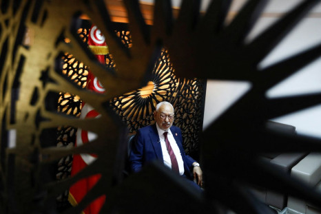 Rached Ghannouchi, the head of Islamist Ennahda party and former speaker of the parliament, during an interview with Reuters at his office in Tunis, Tunisia, July 15, 2022. 