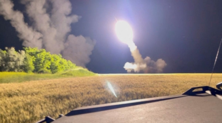 A view shows a M142 High Mobility Artillery Rocket System (HIMARS) is being fired in an undisclosed location, in Ukraine in this still image obtained from an undated social media video uploaded on June 24, 2022 via Pavlo Narozhnyy/via REUTERS 