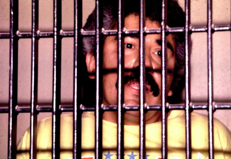 UNDATED FILE PHOTO - Mexican drug lord Rafael Caro Quintero is shown behind bars in this undated file photo. Quintero won an initial appeal against his conviction and 40 year sentence for the 1985 murder of U.S. DEA agent Enrique Camarena. Quintero will s