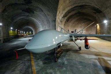 This file handout picture provided by the Iranian military on May 28 2022 reportedly shows military unmanned aerial vehicles (UAVs or drones) at an underground base in an undisclosed location in Iran