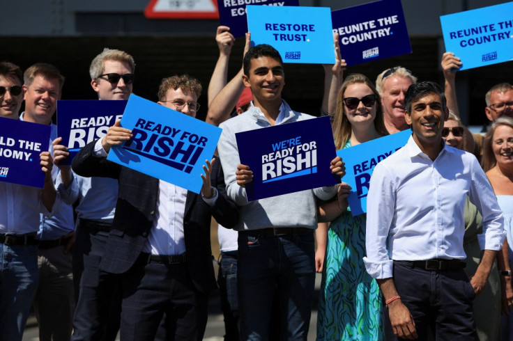 Former Chancellor of the Exchequer Rishi Sunak meets Conservative Party members and activists, in Teesport, Redcar, Britain, July 16, 2022. 