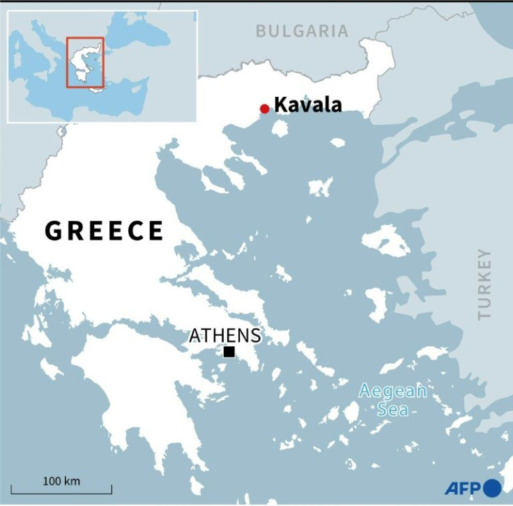 Map of Greece locating Kavala, site of  deadly cargo plane crash