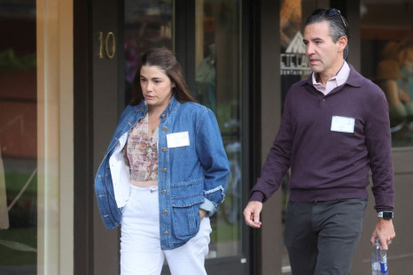 David Velez, cofounder and CEO of Nubank, and his wife Mariel Reyes, attend the annual Allen and Co. Sun Valley Media Conference in Sun Valley, Idaho, U.S., July 7, 2022. 
