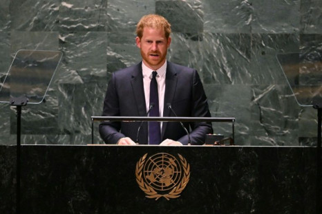 Prince Harry delivers the keynote address on Nelson Mandela International Day at the United Nations in New York on July 18, 2022