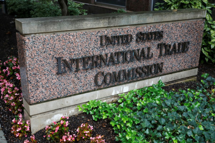 Signage is seen outside of the U.S. International Trade Commission in Washington, D.C., U.S., August 31, 2020. 