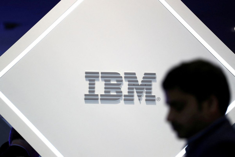 A man stands near an IBM logo at the Mobile World Congress in Barcelona, Spain, February 25, 2019. 