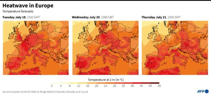 Maps are coloured red because heat is rising