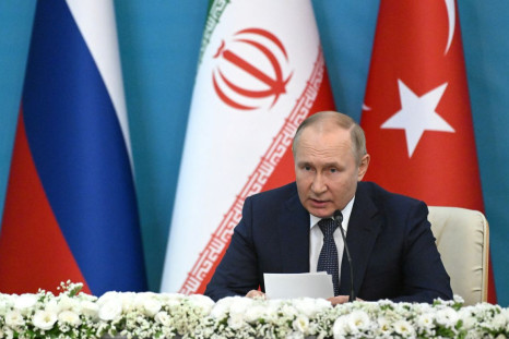 Russian President Vladimir Putin attends a news conference following the Astana Process summit in Tehran, Iran July 19, 2022. Sputnik/Grigory Sysoev/Pool via REUTERSâ¨
