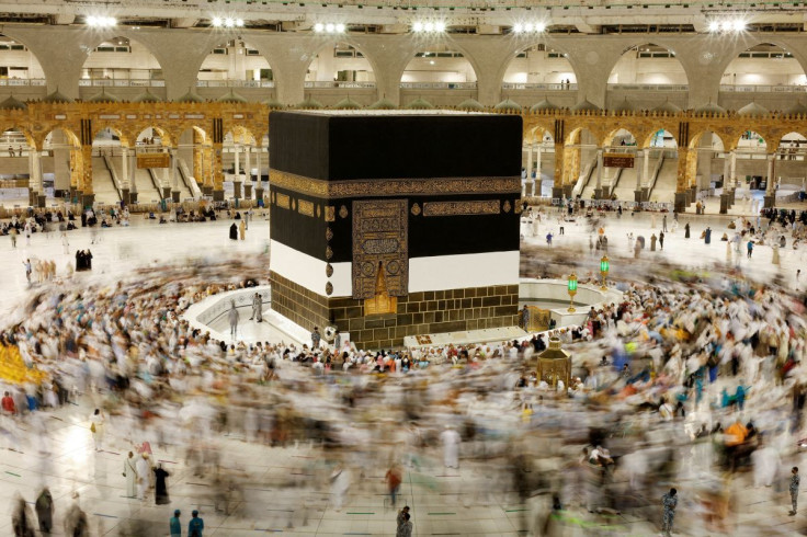 An aerial view shows the Grand Mosque during the annual haj pilgrimage, in the holy city of Mecca, Saudi Arabia July 10, 2022. 