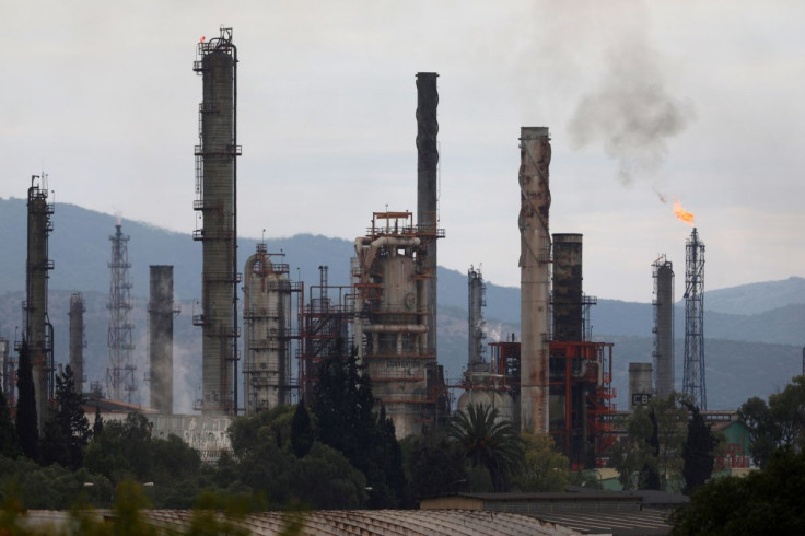 Excess natural gas is burnt, or flared, from Mexican state-owned Pemex's Tula oil refinery, located adjacent to the Tula power plant belonging to national power company Comision Federal de Electricidad, or CFE, in Tula de Allende, north of Mexico City, Me