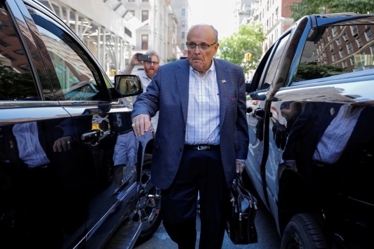 Former New York City Mayor Rudy Giuliani is seen outside his apartment building after his law license was suspended in Manhattan in New York City, New York, U.S., June 24, 2021. 