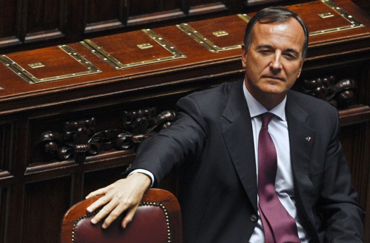 Italian Foreign Minister Franco Frattini looks on during a voting session at the lower chamber of the deputies in Rome