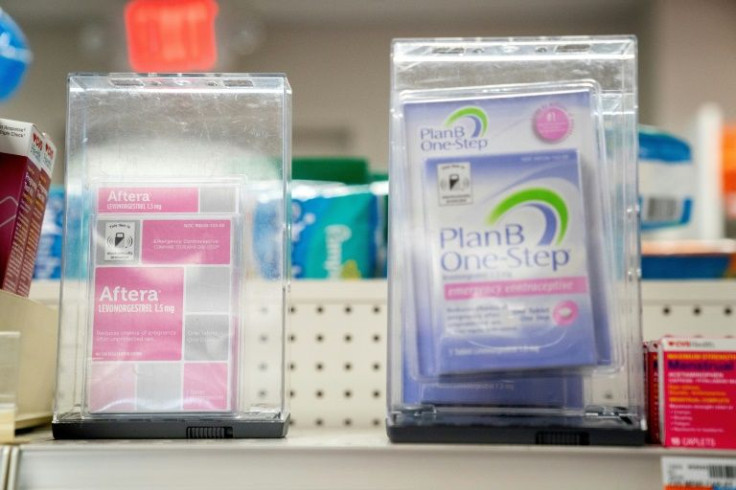 Emergency contraceptives Plan B and Aftera sit locked on a pharmacy shelf in Washington, in June 2022, after a US Supreme Court ruling ended the nationwide right to abortion